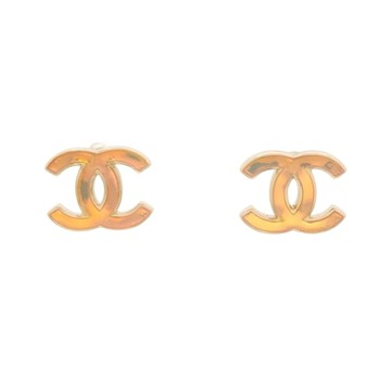 CHANEL 香奈兒 金色鍍金 COCO pierced 耳環 【二手名牌BRAND OFF】