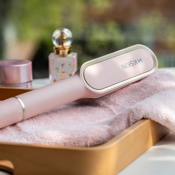 【K.SKIN 金稻】K.SKIN 國際電壓溫控直髮梳(櫻花粉)KD380A
