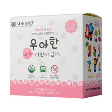 BOBSNU 兒童海苔 10包入  無調味  15g  4盒