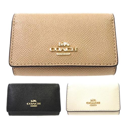 コーチ COACH キーケース 新作 新品 クロスグレイン レザー キーケース 