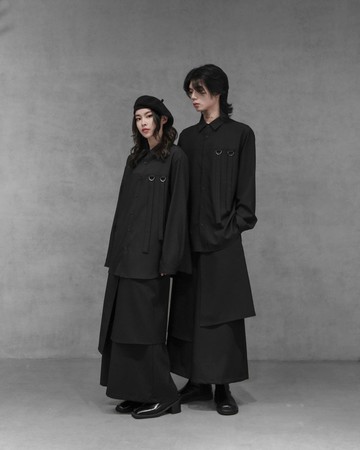 MUKK DESIGN D環條繩造型襯衫