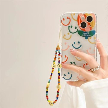 適用蘋果17promax手機殼新款iphone16/15高級感14pro透明13/12軟硅膠11女可愛8/7笑臉plus簡約xs個性彩色掛繩