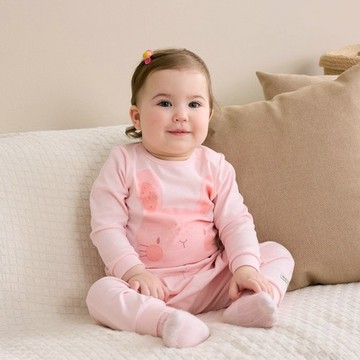 動物家族長袖側開包屁衣