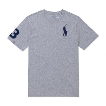 Polo Ralph Lauren RL 熱銷刺繡大馬素面短袖T恤 上衣(青年款)-灰色
