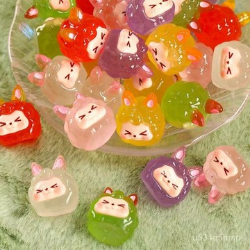🍋迷你盲袋 盲袋玩具 小擺件 兒童玩具 動物小盲袋 新款冰透立體夜光KIKI兔小號diy樹脂工藝品桌麵創意擺件卡通玩具