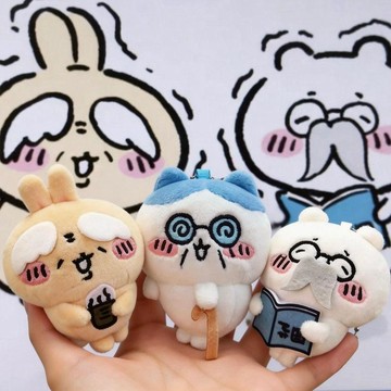 【🎉新品特惠】🚚臺灣出貨丨Chiikawa吉伊卡哇3寸抽象老八老吉老烏毛絨玩具包包掛件生日禮物