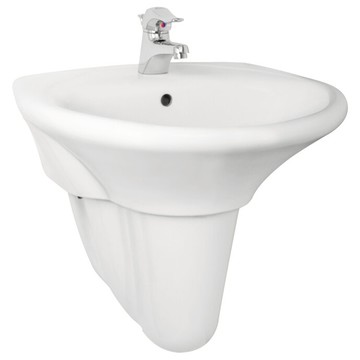 電光精采系列短柱面盆白色/不附水龍頭/L3101+L3109