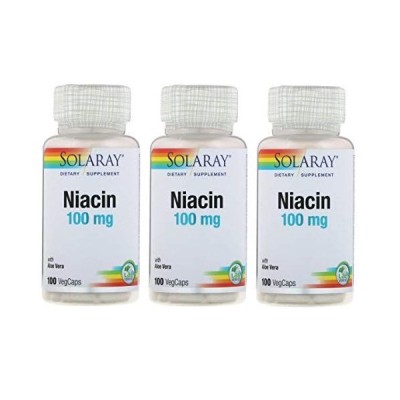 3個セットSolaray - ナイアシン Niacin 100 mg 100カプセル 並行輸入品