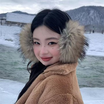 【台灣發貨】狐狸毛絨耳罩 保暖耳包 可愛耳罩保暖護耳 耳套 ins毛耳包 y2k辣妹棕色 防凍耳暖耳罩 雪地保暖耳罩