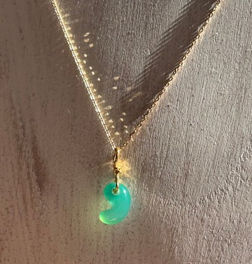 出雲型勾玉 ◇ 青瑪瑙 ◇ K24 純金墜飾