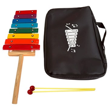 KingRosa 8音彩色行進鐵琴 附琴袋 + 琴鎚 台灣製 兒童音樂啟蒙玩具  Z-003  39 x 17 x 6cm  1個