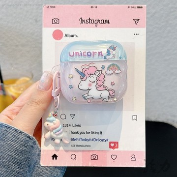 可愛 漸層 獨角獸 耳機保護套 適用於蘋果AirPods 1 2 3 4代 Pro 2代 耳機套 卡通 耳機殼 保護殼