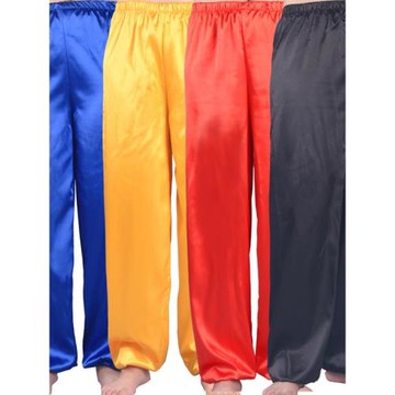 仿真絲武術訓練褲子兒童練功褲成人晨練太極褲練功褲男女款燈籠褲