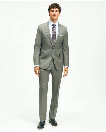 Brooks Brothers Men's Classic Fit Wool Nailhead 1818 Suit | Black/White | Size 48 Regular