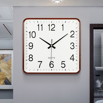 公司貨 免運 快速出貨 掛鐘 擺鐘 鬧鐘 掛鐘表 正方形簡約現代墻上掛鐘家用掛墻客廳靜音鐘表石英鐘掛表免打孔