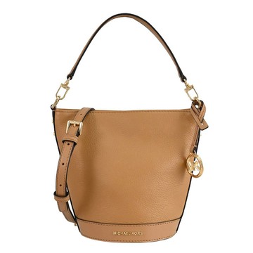 MICHAEL KORS TOWNSEND 浮雕LOGO兩用水桶包.淺咖