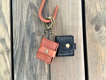 SD儲存卡收納袋 // SD儲存卡收納真皮袋 // 真皮鎖匙圈