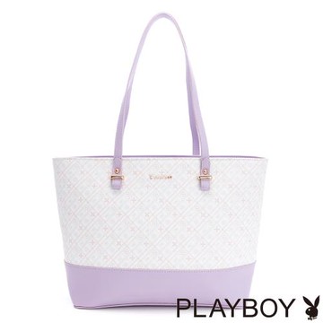 PLAYBOY - 托特包  經典格紋系列 - 紫色
