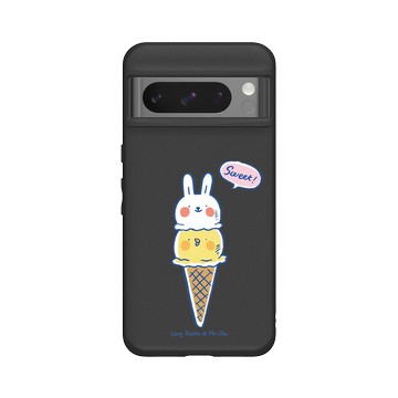 Pixel 8 Pro SolidSuit 黑 - 懶散兔與啾先生 Lazy Rabbit and Mr.Chu - 冰淇淋
