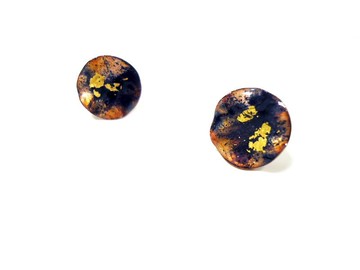 HinduLotus II 夏之荷琺瑯耳環(黑色)