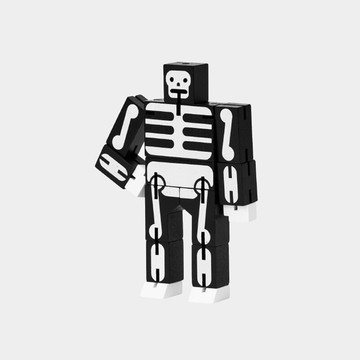 cubebot 酷比人限定小型款山毛櫸積木變形機器人公仔-小型骷髏人
