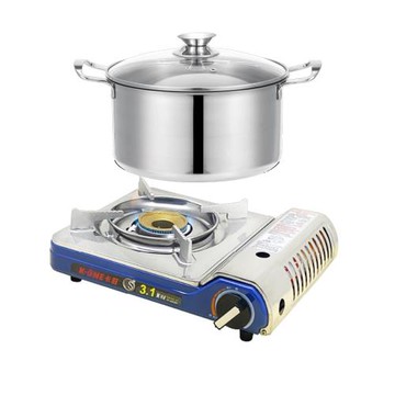 卡旺3.1KW攜帶式卡式爐+湯鍋(K1-A022HST+CI-2628A)