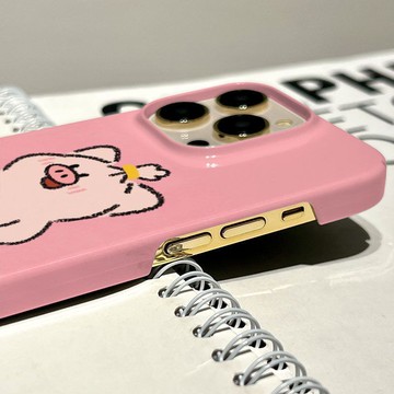菲林保護殼/粉底小豬蘋果17pro16手機殼iPhone15菲林1413軟硬殼12小眾7/8