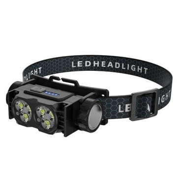 新款雙光源多功能工作頭燈戶外夜釣工作檢修TYPE-C充電帶磁吸頭燈