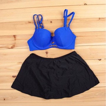 YB0007鋼圈薄海綿雙肩純色大罩杯比基尼單件上衣游泳溫泉DE杯泳衣