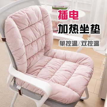 加熱坐墊辦公室冬季毛絨保暖電熱屁墊拆洗學生加厚靠背一體座椅墊