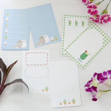 M6 尺寸memo 長毛貓與毛豆冰淇淋 (30 張入)