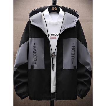 春秋男士外套潮韓版工裝夾克青少年學生休閑薄款連帽上衣男裝褂子