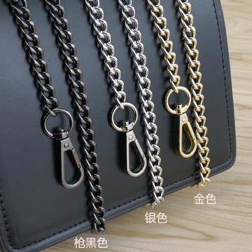 包包鏈條單買鏈條配件帶包鏈子單肩帶斜挎背包帶子斜跨寬金屬鏈條