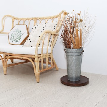 收納盤 移動式收納盤 花盆底座 胡桃木色 圓型復古工業風 MIT台灣製【A20011-BR】Tasteful 特斯屋