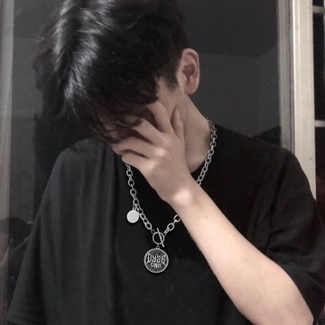 韓版霸氣嘻哈項鏈男士個性鈦鋼蹦迪掛件網紅潮男吊墜氣質學生飾品