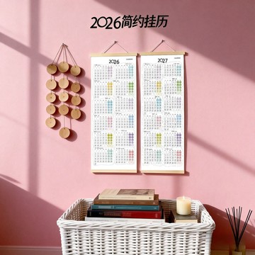 桃園出貨✨2026年新款日曆全年一張打卡創意記事雙面簡約豎版掛曆壁掛式海報