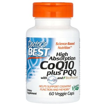 Doctor's Best, 輔酶 Q10 100 毫克，PQQ 20 毫克，60 粒素食膠囊