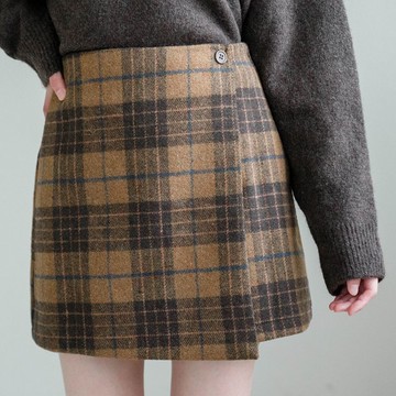 ★單釦學院風格後拉鍊A字短裙(共2色)1209 預購【NR2568】