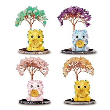 【麟鳳呈祥】開運招財貔貅天然水晶樹(瑞獸吉祥物擺飾 )