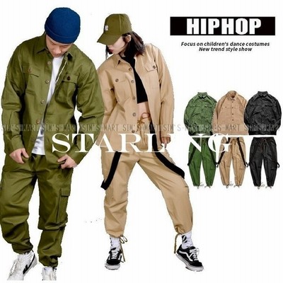 ヒップホップ ダンス衣装 セットアップ メンズ レディース 大人 キッズ ヒップホップファッション ワークシャツ ワークパンツ 通販 Lineポイント最大get Lineショッピング