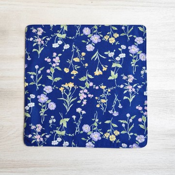 台灣純棉手帕=春曉花語=藍(共4色)