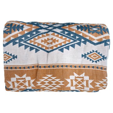 Well Life 悅生活 波西米亞風全棉十層紗AB款空氣被  150 x 200cm  波西米亞藍