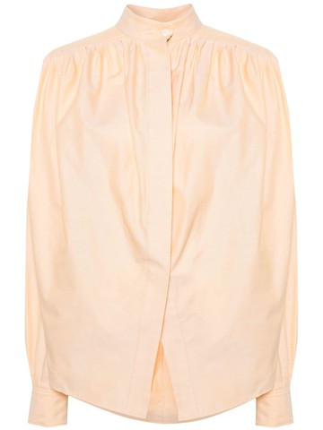 ETRO - pleated cotton shirt - women - Cotton - 38 - Orange
