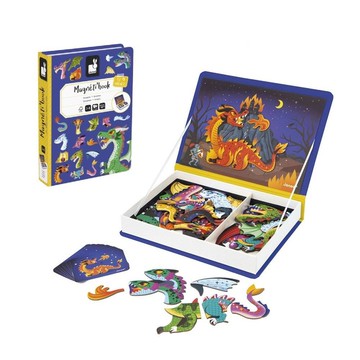 【法國Janod】磁鐵遊戲書-噴火龍