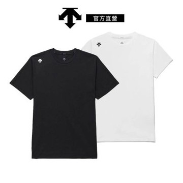 【DESCENTE】迪桑特 女士 休閒LOGO短袖T恤(黑色/白色)