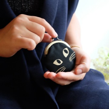 卡哇伊*黑貓咪你包XS 京都匠人純絹口金包/愛不釋手 守護你