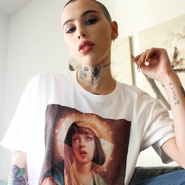 Mia Wallace Mary 男女短袖T恤 白色 Pulp Fiction Quentin黑色追緝令電影90