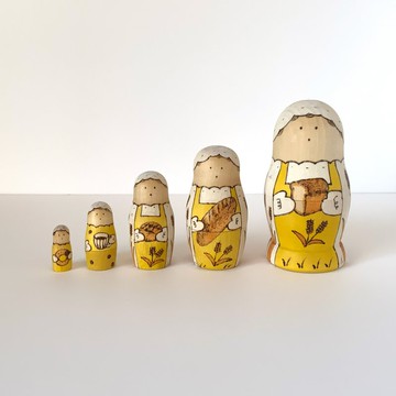 麵包與咖啡 俄羅斯娃娃 Yellow