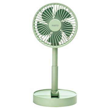 RASTO 摺疊收納伸縮式充電風扇  R-PCF008  綠色