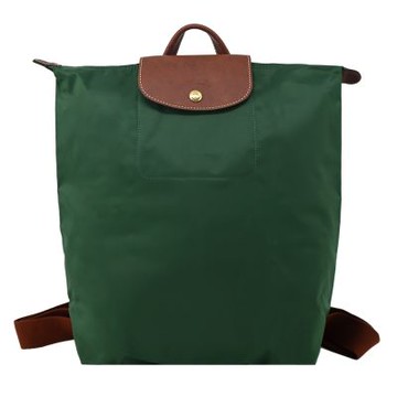 LONGCHAMP LE PLIAGE系列再生尼龍摺疊後背包(中/英式綠)